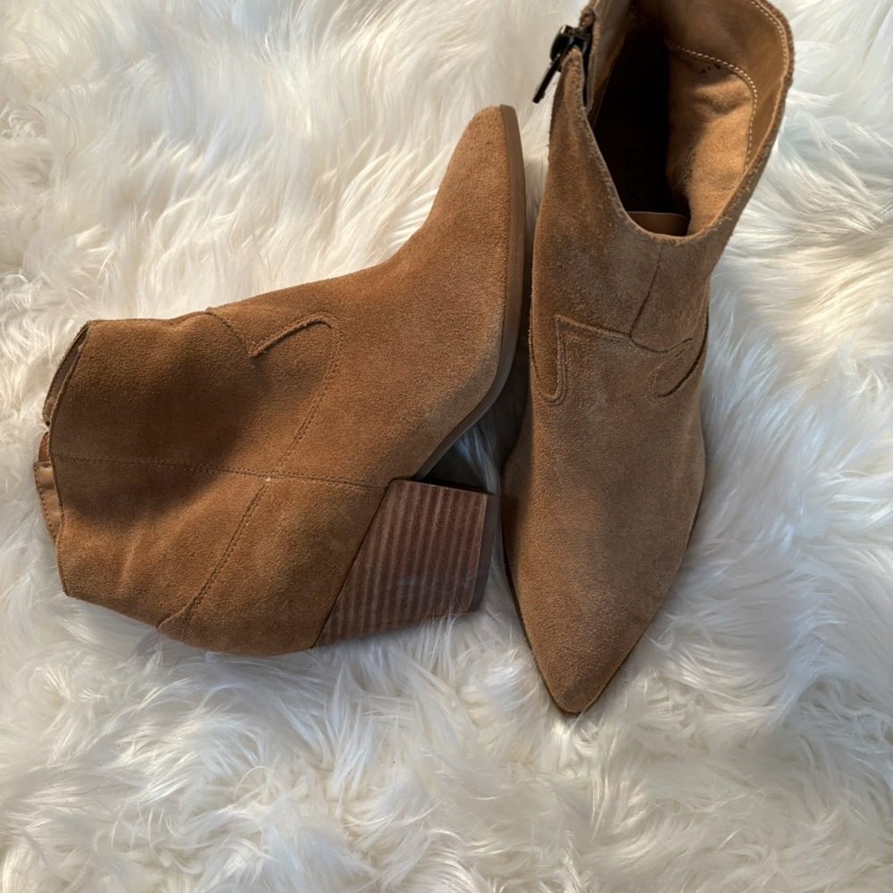 Lucky Brand Brown Suede Ankle Booties